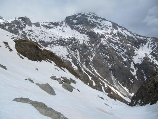 allimbocco del canalone delle monache si vede il percorso di salita al Blais