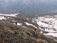 vallone di salita dalla vetta