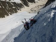 tratto ripido prima del nevaio superiore