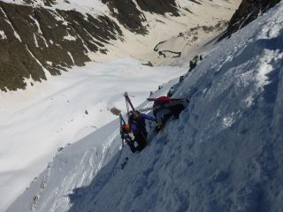 tratto ripido prima del nevaio superiore
