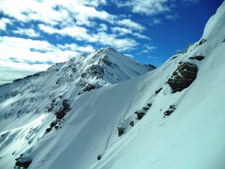 primo tratto di canalino sotto la cima