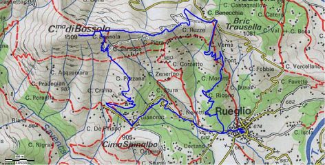 traccia gps, su questa cartina non sono segnate le sterrate