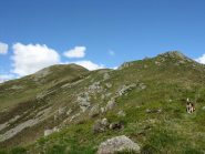 la dorsale di salita verso la cima