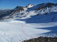 dal Colle dell'Agnello il percorso verso il Pic Foreant