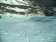 dalla vetta il bel versante nord di discesa