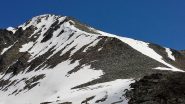 Cima della Lombarda, il pendio di discesa è quello che si intravede sulla dx
