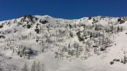 le cime a destra del colle