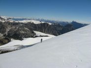 traverso verso val Ciadin sulla cengia mediana
