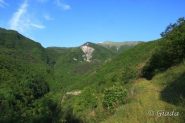 Il vallone verso le cascate e la dorsale Frontè Garlenda