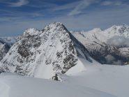 fuori anche oggi...sullo sfondo il bel versante NE del Lagginhorn