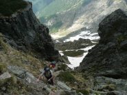 Parte alta del canalino ... le catene riaffiorano e tutto diventa facile