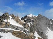 Matti studia le possibili varianti dalla cima...