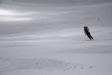 discesa sul velluto del ghiacciaio