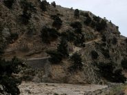 La mulattiera che scende nella gola