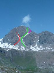 rosso nostro percorso errato; verde corretto; rosa possibile variante