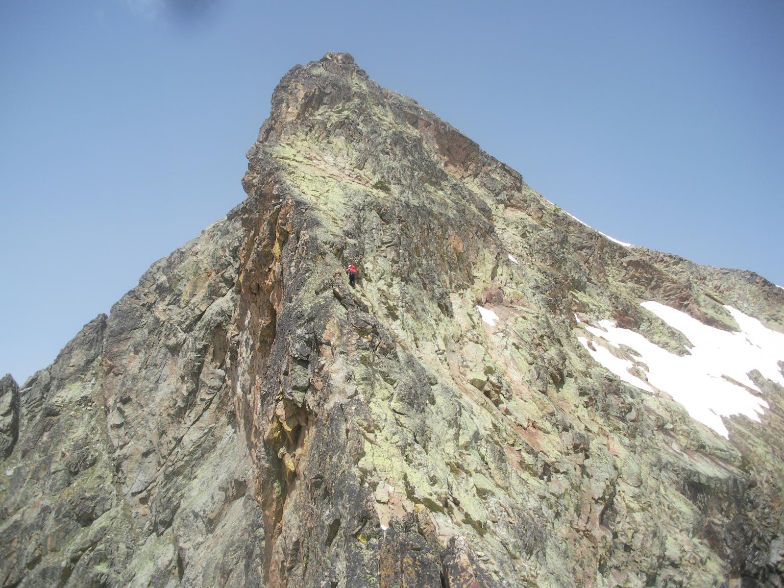 Lo strappo finale che dal Colle porta in cima alla bella piramide nord di Valrossa