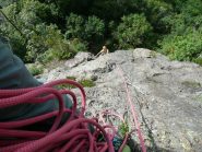 Secondo tiro di Oratorio delle Delizie, da qui la placca si abbatte dopo il tratto verticale