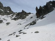 Il pendio di accesso al Colle