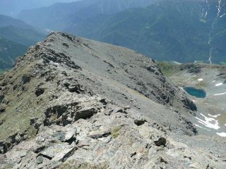 Cresta della Sud verso lago Jouglard, bella da scendere ma anche da salire senza toccare neve !!!