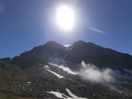 dal colle l'evidente canale Ovest