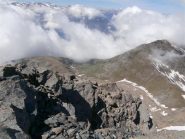 dalla cima sud il percorso di salita