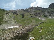 dal pianoro dopo Alpe Arpisson tutto il pendio ripido del P.Laurent