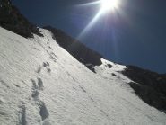 canalino di accesso alla sella tra Rayette e Cervo