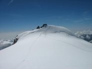 la P. Gnifetti scendendo dalla Zumstein