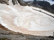 Conchiglia di neve al Baus dalla cengia della Sud