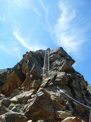 Salendo alla Mischabelhutte - Tratto attrezzato