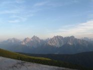 tramonto sulle Dolomiti di Sesto dal rifugio