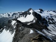La cresta vista dalla cima. Sullo sfondo la Grande Traversiere