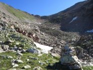 Il vallone di salita con il vecchio sentiero militare