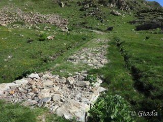 Stadio di avanzamento dei lavori di costruzione della mulattiera
