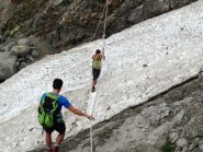 passaggio su neve prima della ferrata