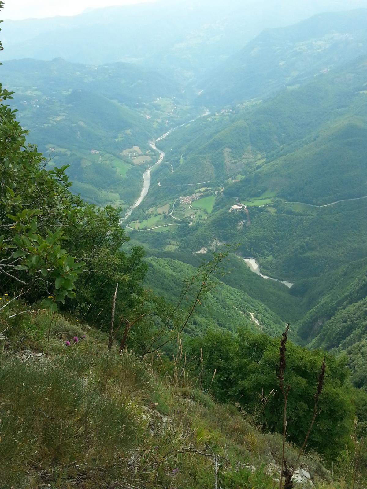 il bel panorama sulla Val Trebbia