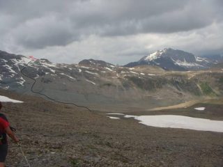 itinere per valicare la spalla rocciosa