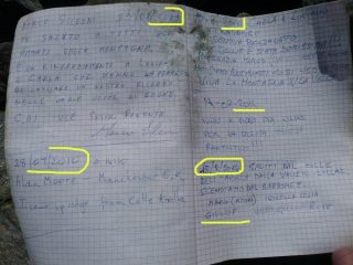 Quaderno di vetta, pochi affezionati e nessuno tra il 2010 ed il 2014 !!!  