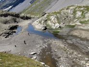 Il pianoro dal quale si scende al sentiero che costeggia il torrente