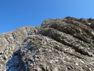 Lo sfasciume poco sotto la cresta spartiacque