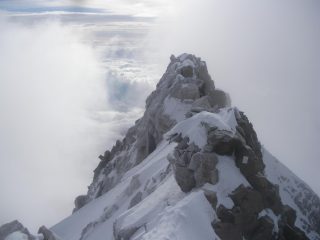 la cresta della normale dalla Gniffetti..vista dalla vetta..