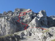 Itinerario sulla parete Nord del Petit Ferrand