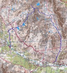 cartina con traccia della traversata a nevache