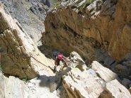 la parte attrezzata del canalino sup.