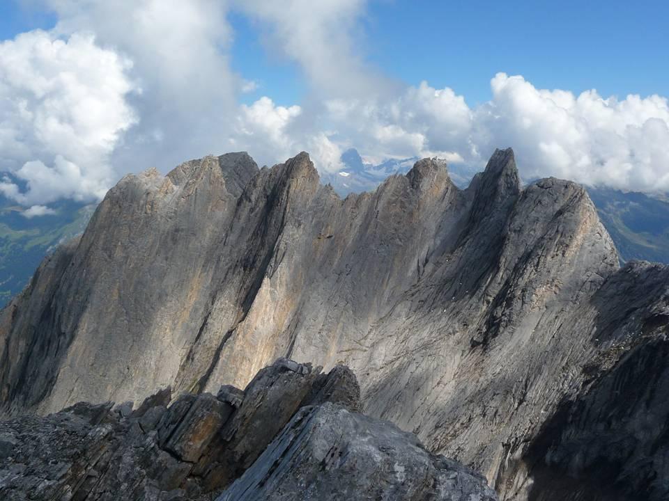 vista dalla vetta sulle cime del lato opposto della Ochsental