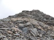 il primo tratto di discesa visto dal basso