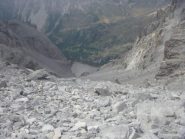 i 900m di canale W dal colle Bernauda