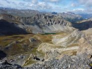 vista dalla cima Feuillas verso il lago oronaye e M.della Signora