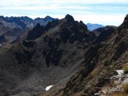 Dall'Aiga la Cima del Bal, a destra il passo di Gorgion Lungo e il traverso da fare per la Rocca Reis