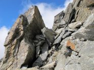 Inizio del tratto attrezzato sotto il Passo delle Lose